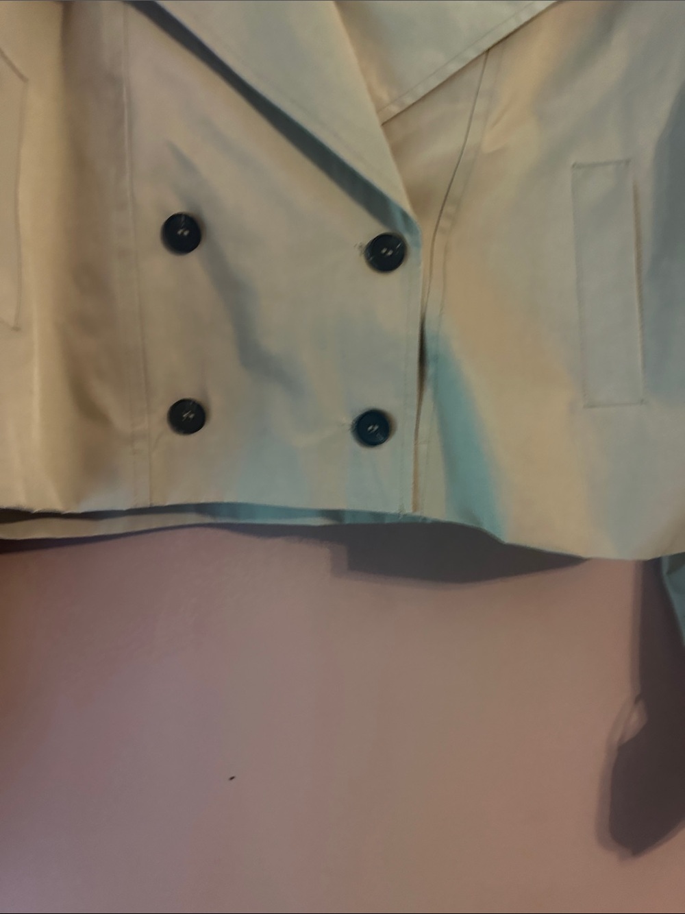 Arden B Cropped Trench Coat - Light Tan - Picture 3 of 6